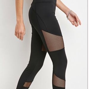 Mesh cutout full-length black leggings!